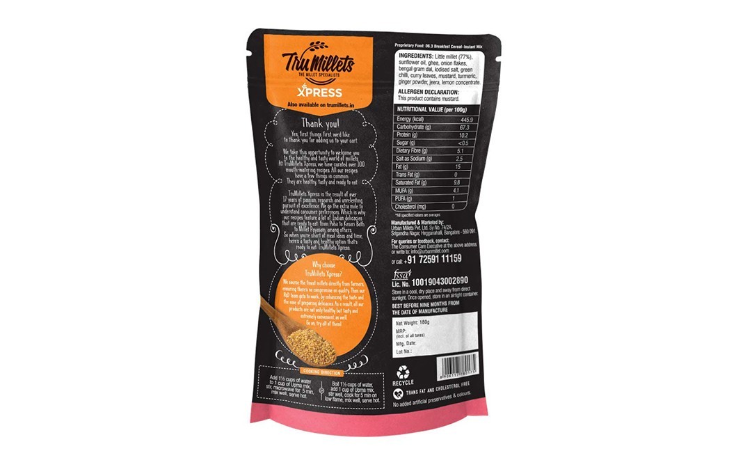 TruMillets Millet Upma    Pack  180 grams